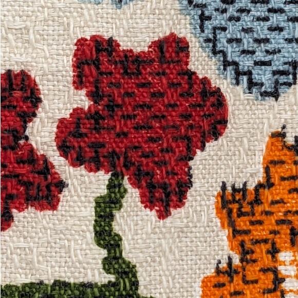 Beautiful Heavy Textured Cotton MAXI WRAP SKIRT Vintage 1970's ~ Jacobean Floral - Picture 8 of 11